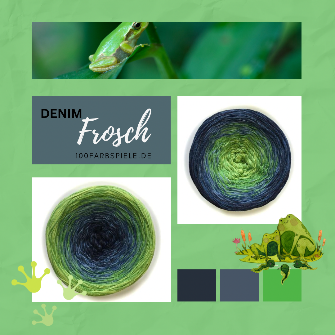 ** DENIM FROSCH ** Unikat Classic&PREMIUM - 100Farbspiele
