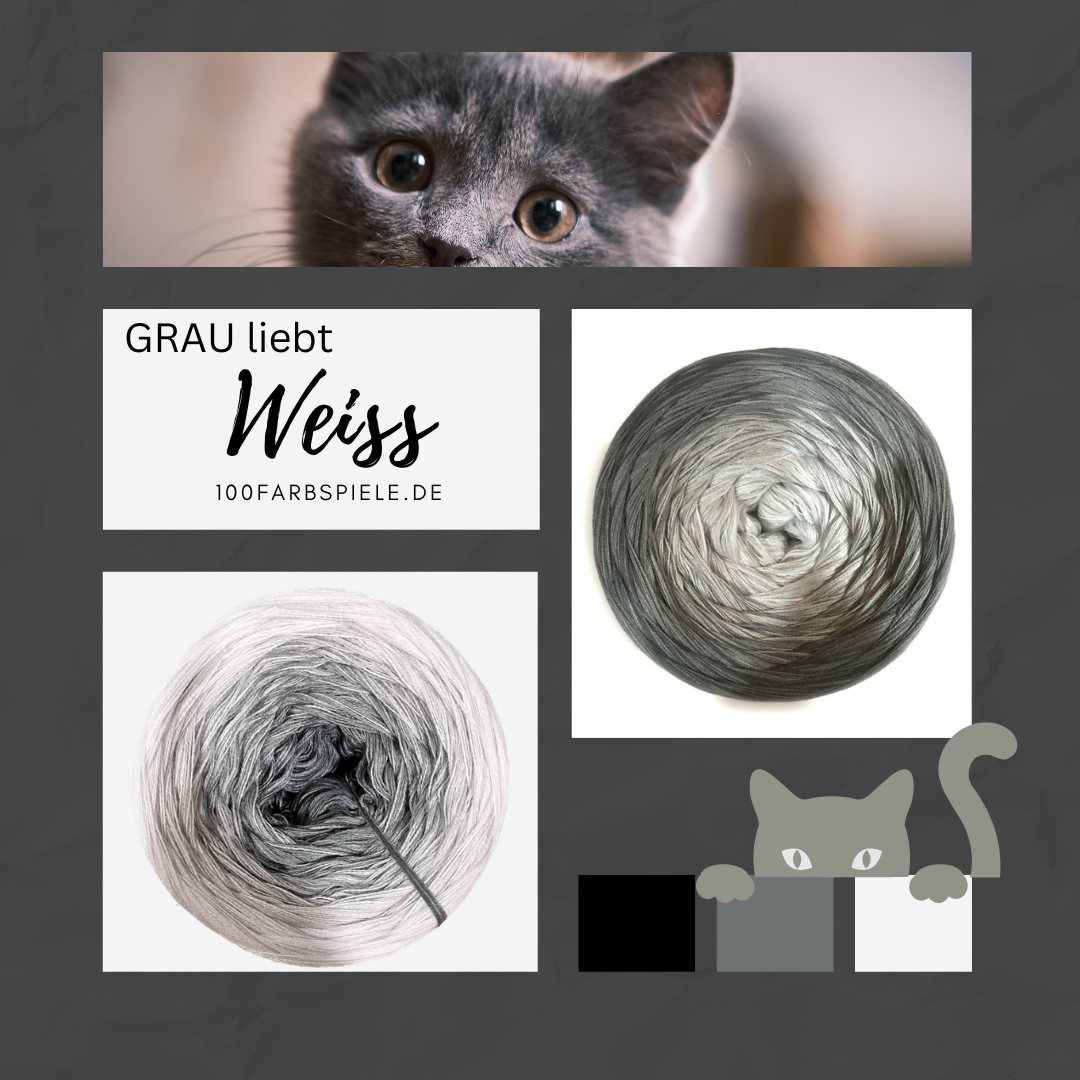 ** GRAU LIEBT WEISS ** Unikat Classic&PREMIUM - 100Farbspiele