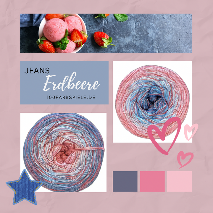 ** JEANS ERDBEERE ** Unikat Classic&PREMIUM - 100Farbspiele