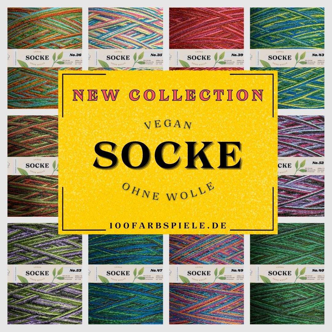 Sockenwolle / Strumpfwolle <br>vegan ohne Wolle * limitiert *<br> 19 neue Farben! - 100Farbspiele