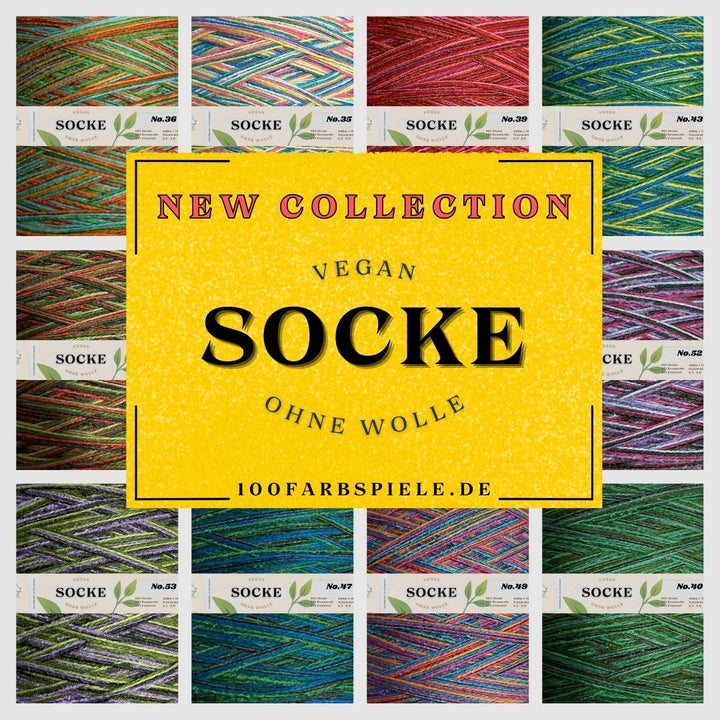 Sockenwolle / Strumpfwolle <br>vegan ohne Wolle * limitiert *<br> 19 neue Farben! - 100Farbspiele