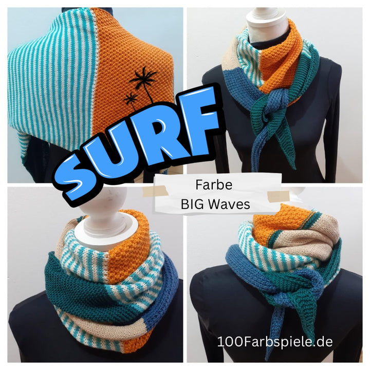SURF - Das Männertuch - mit Anleitung und Label - 100Farbspiele
