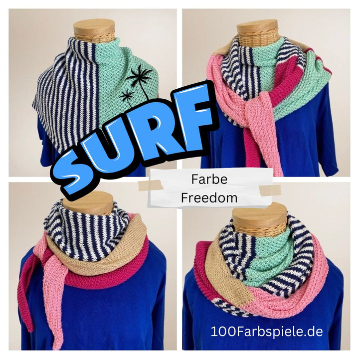 SURF - Das Männertuch - mit Anleitung und Label - 100Farbspiele