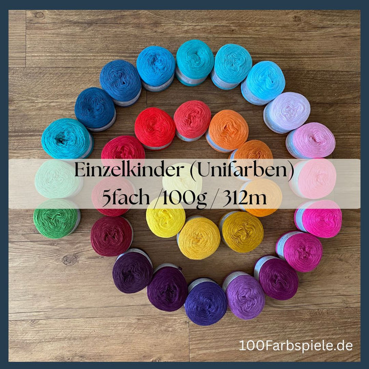 Einzelkinder 5fach in 100 UNIFARBEN