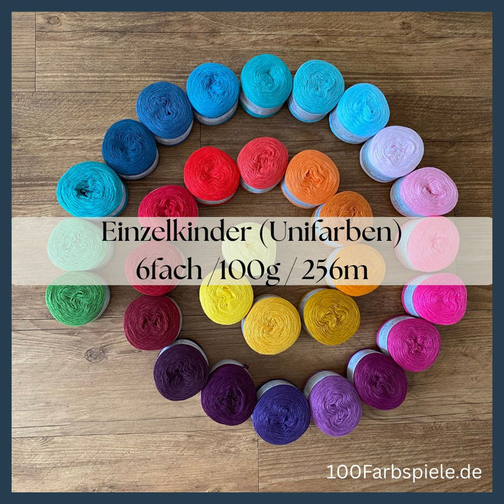 Einzelkinder 6fach in 100 UNIFARBEN