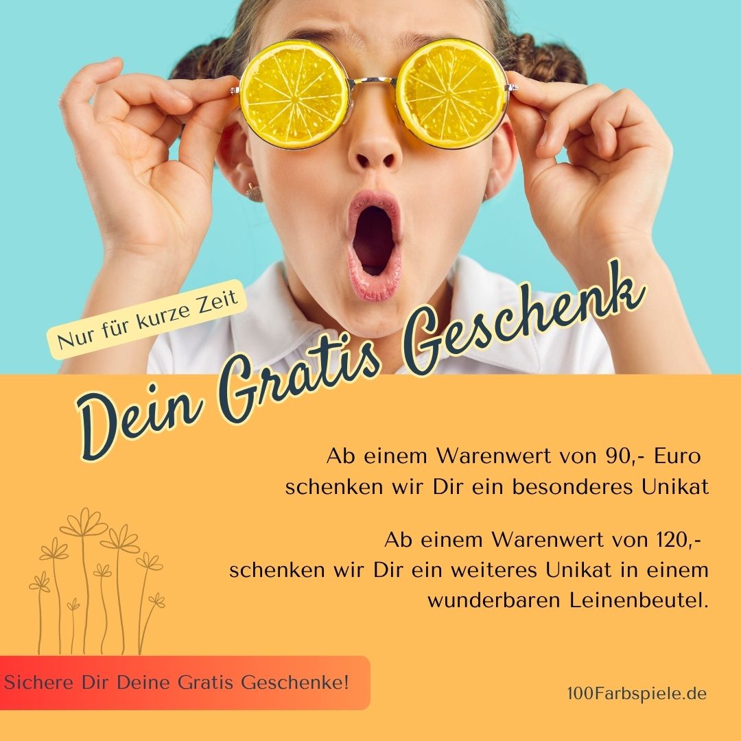 Dein Geschenk! Einen zauberhaften Leinenbeutel mit einem zweiten Unikat
