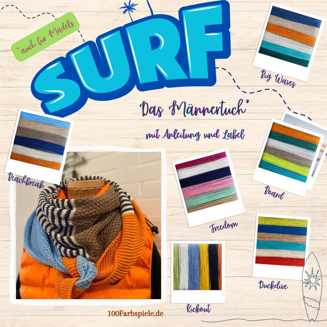 SURF - Das Männertuch - * Die Weihnachtsedition * mit Anleitung - 100Farbspiele