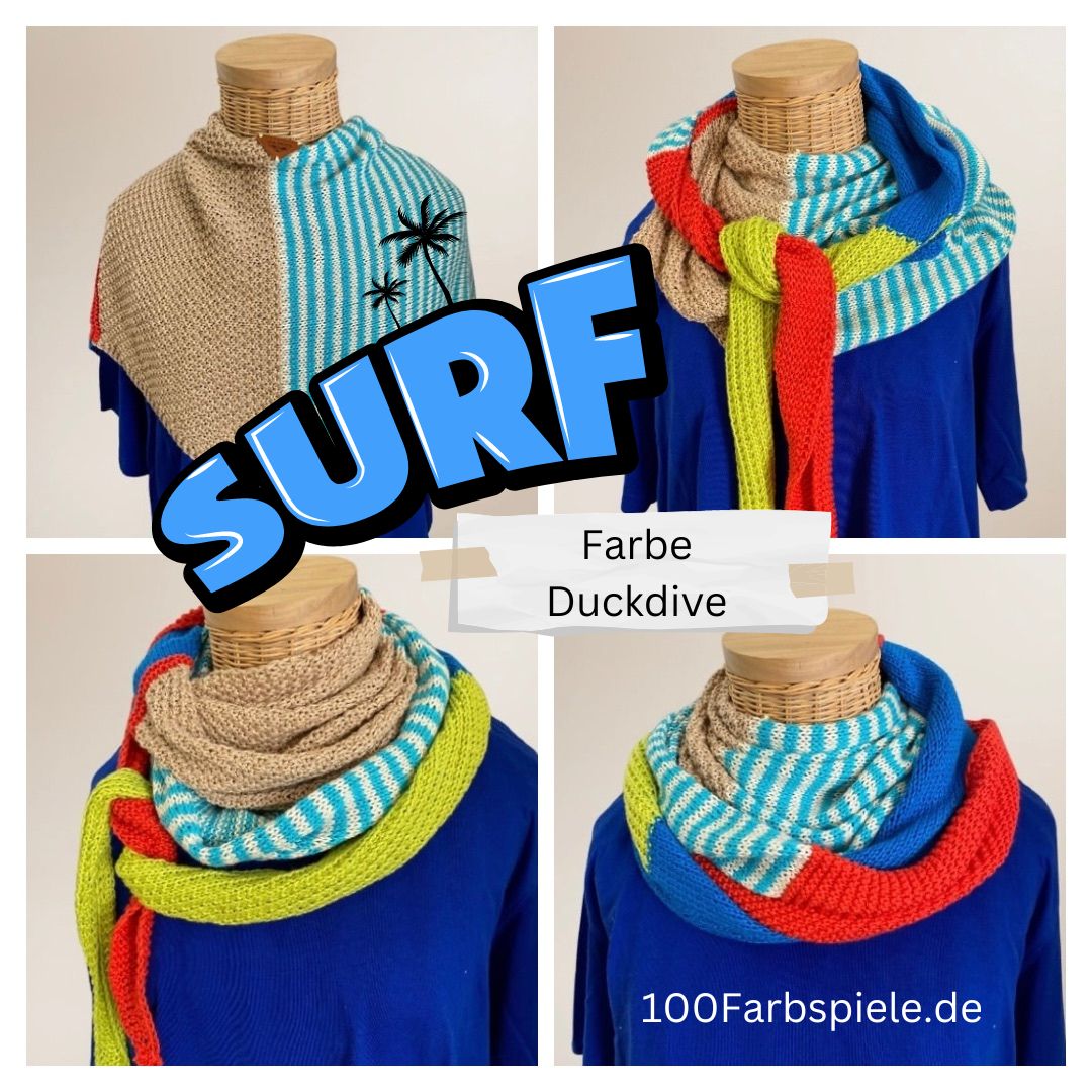100Farbspiele Strickanleitung SURF - Das Männertuch - DOWNLOAD - 100Farbspiele