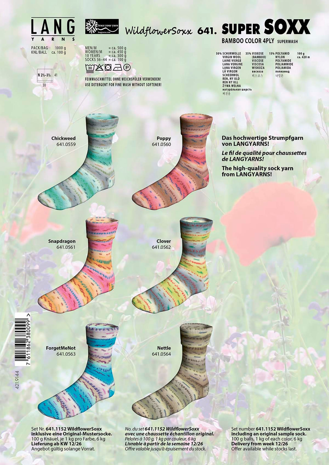 LANGYARNS  Super Soxx Bamboo NEU 2026 - 100Farbspiele