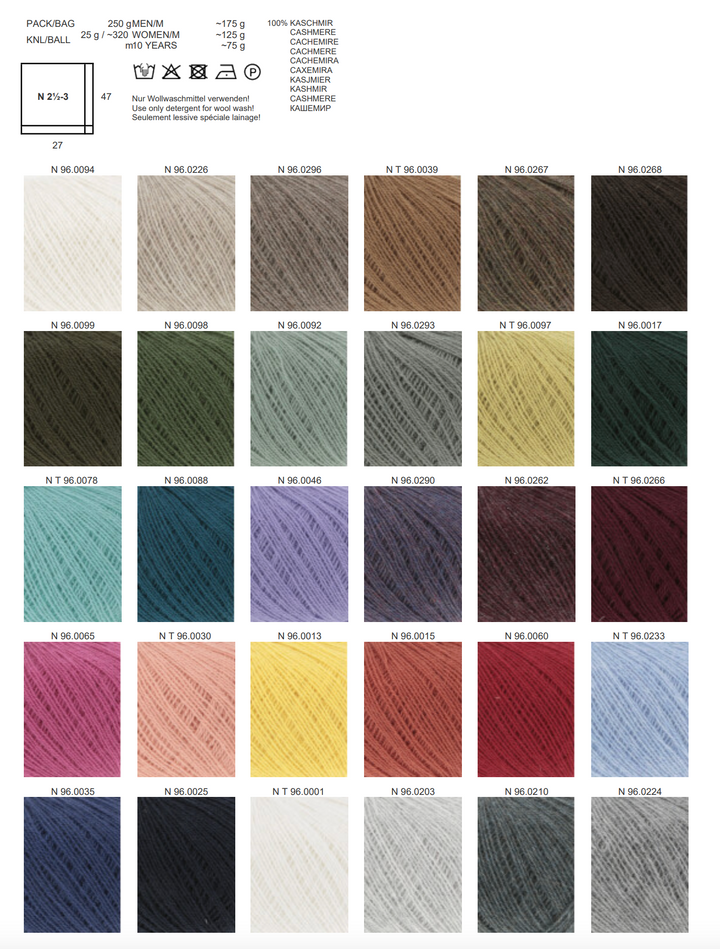 LANGYARNS * NEU * Cashmere EXTRA Lace  300m/25g  in 32 Farben