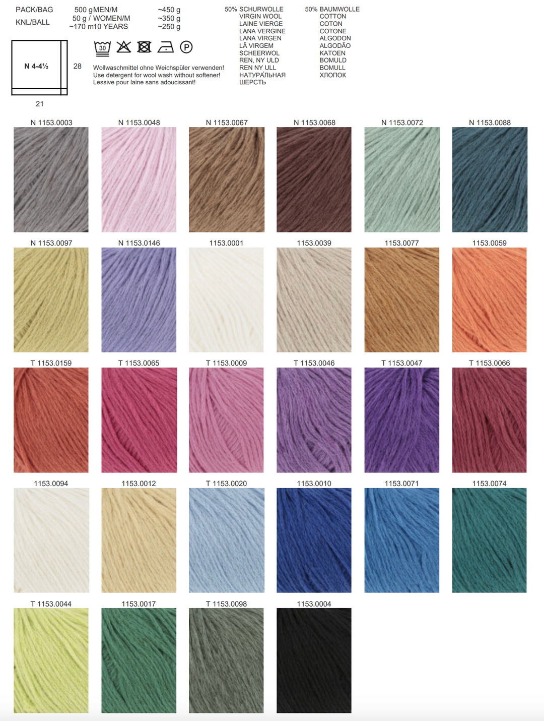 LANGYARNS Venus 170m/50g in 28 Farben