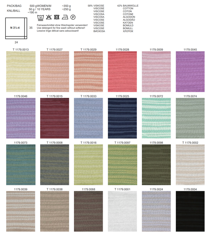 LANGYARNS Belle 190m/50g in 24 Farben *NEU* Sommer 26 - 100Farbspiele