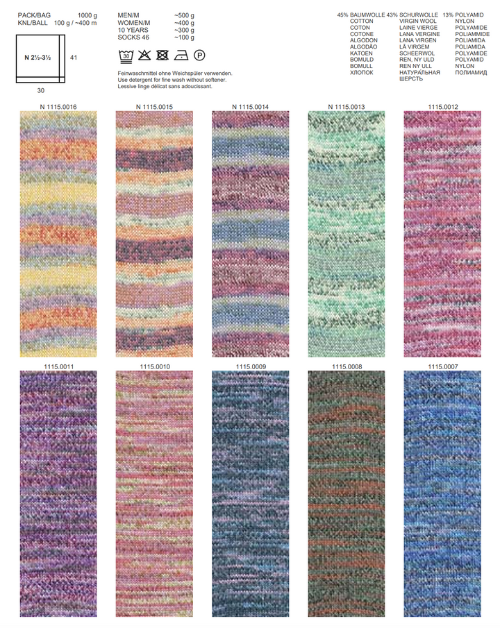 LANGYARNS Wooladdict FOOTPRINT Nouveau fil à chaussettes 22/23 