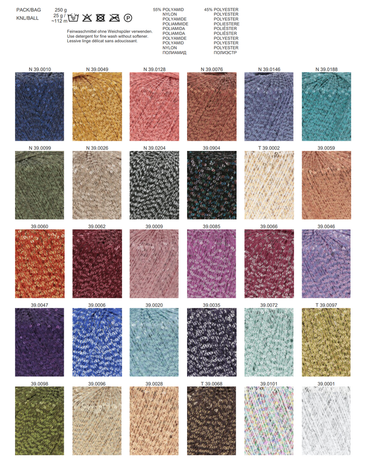 LANGYARNS Paillettes   ** Neue Farben  2026 * - 100Farbspiele