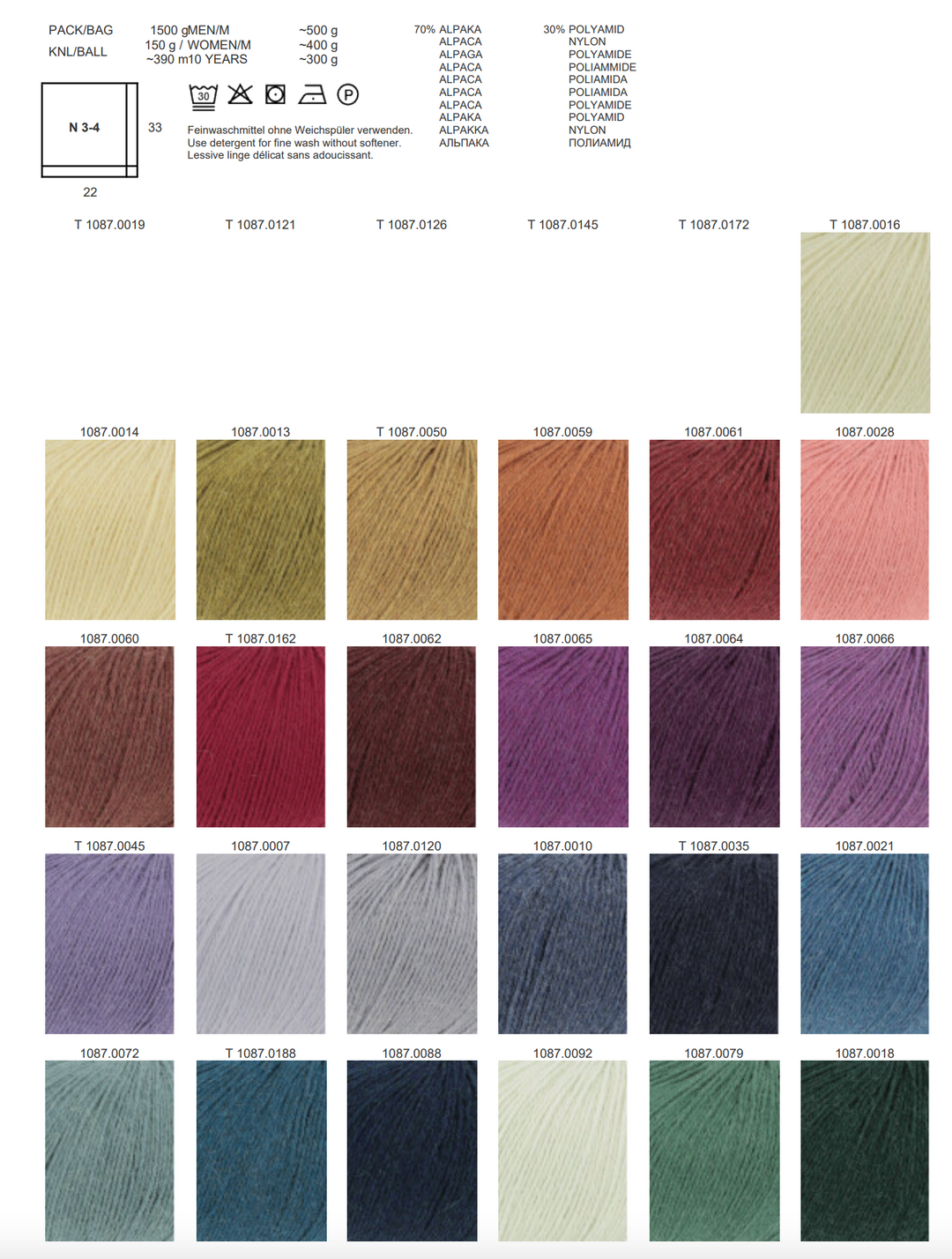 LANGYARNS Alpaga Soxx 6-PLY** Nouvelles couleurs 22/23 ** 