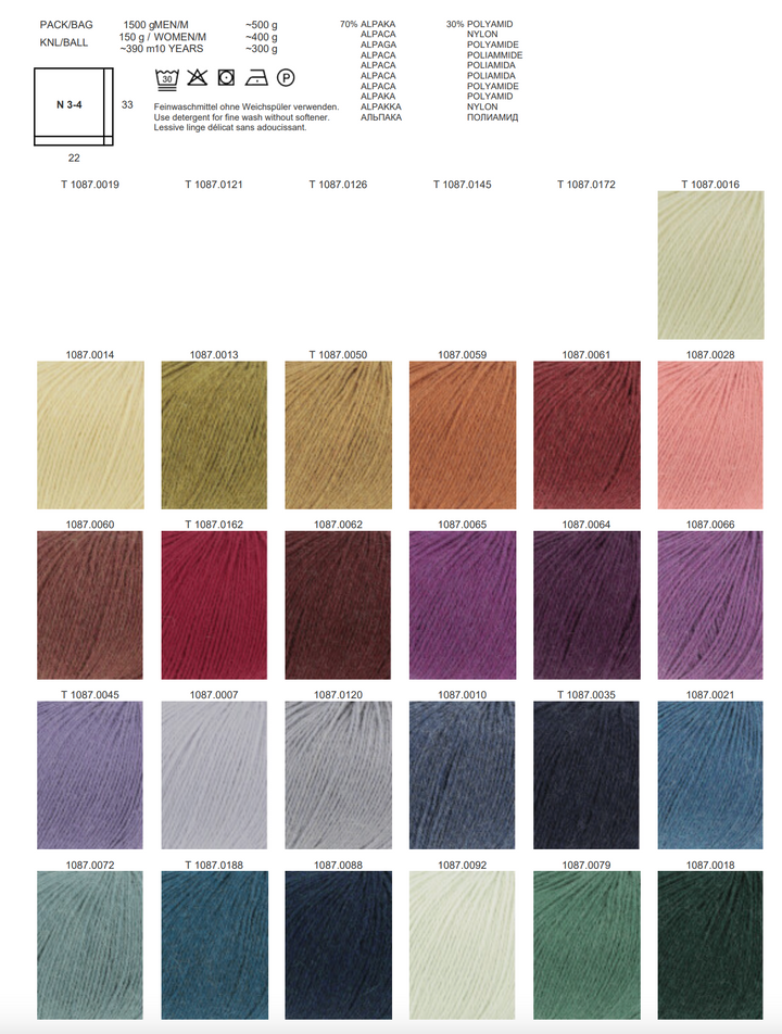LANGYARNS Alpaga Soxx 6-PLY** Nouvelles couleurs 22/23 ** 