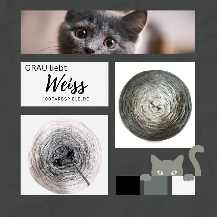 ** GRAU LIEBT WEISS ** Unikat Classic&PREMIUM - 100Farbspiele