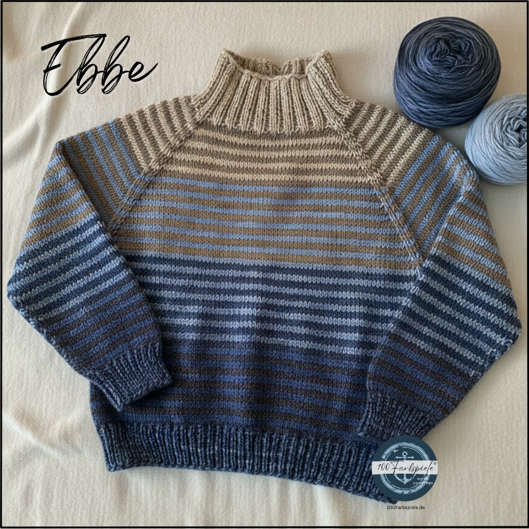 100Farbspiele Strickanleitung " Ebbe&Flut" TopDown Sweater  -DOWNLOAD - - 100Farbspiele