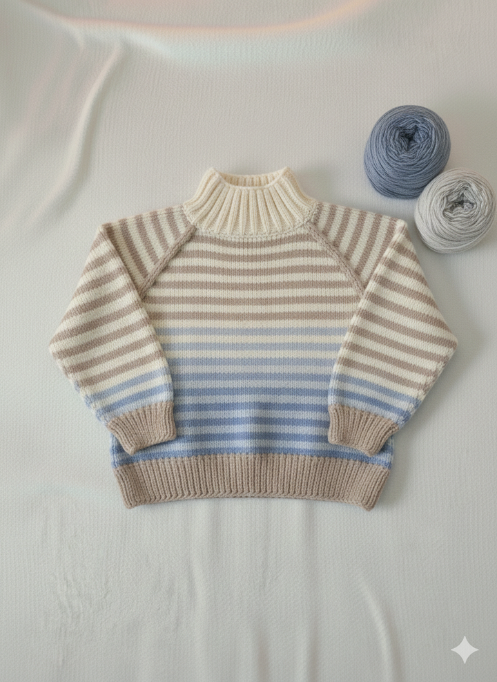 100Farbspiele Strickanleitung " Ebbe&Flut" TopDown Sweater  -DOWNLOAD - - 100Farbspiele