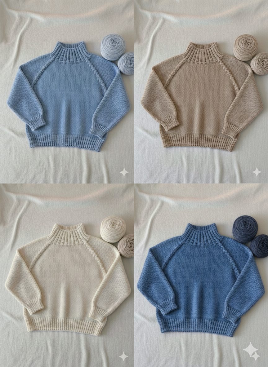 100Farbspiele Strickanleitung " Ebbe&Flut" TopDown Sweater  -DOWNLOAD - - 100Farbspiele