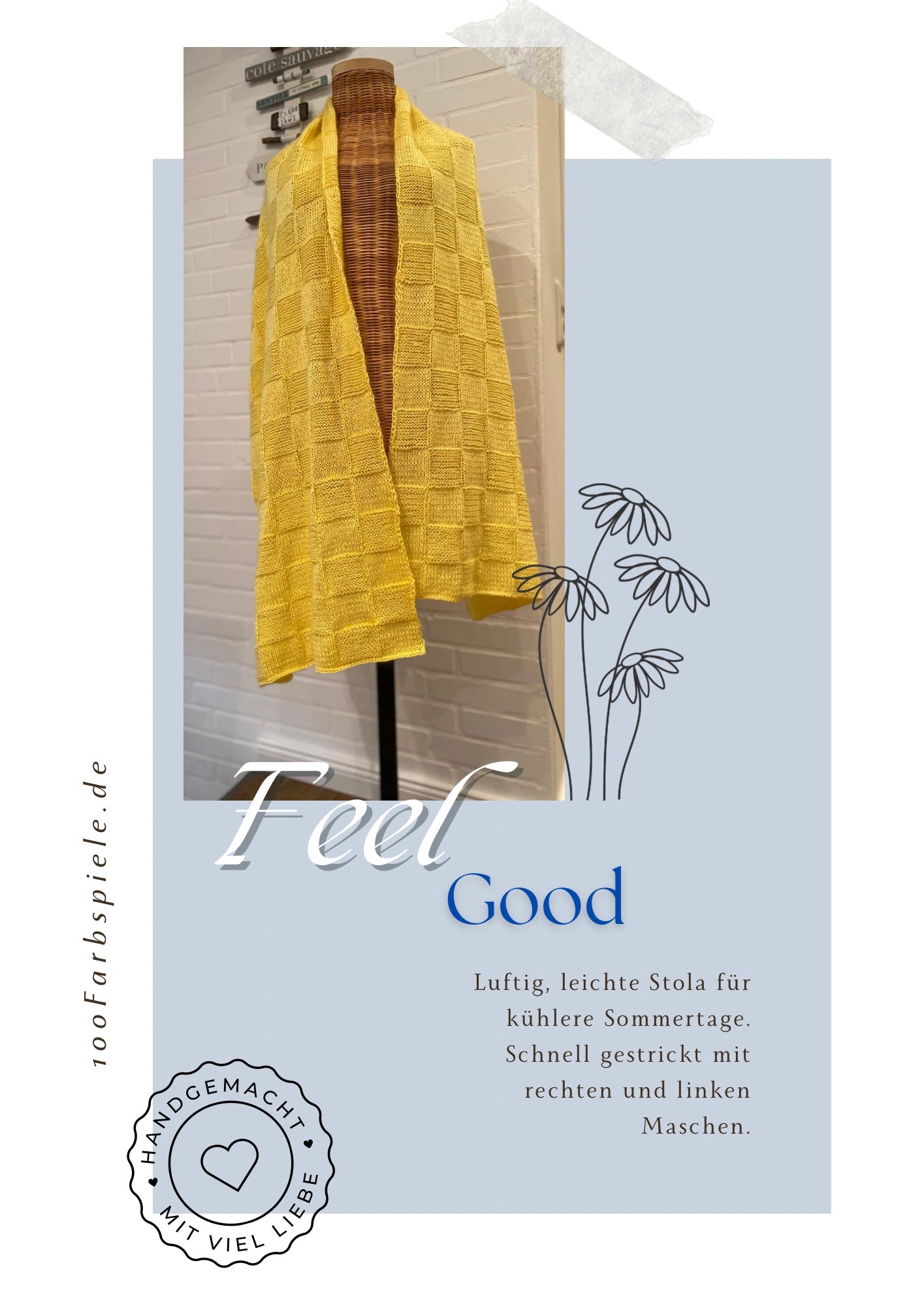 Strick KIT zur Stola " Feel Good " in 14 Farben Classic&PREMIUM