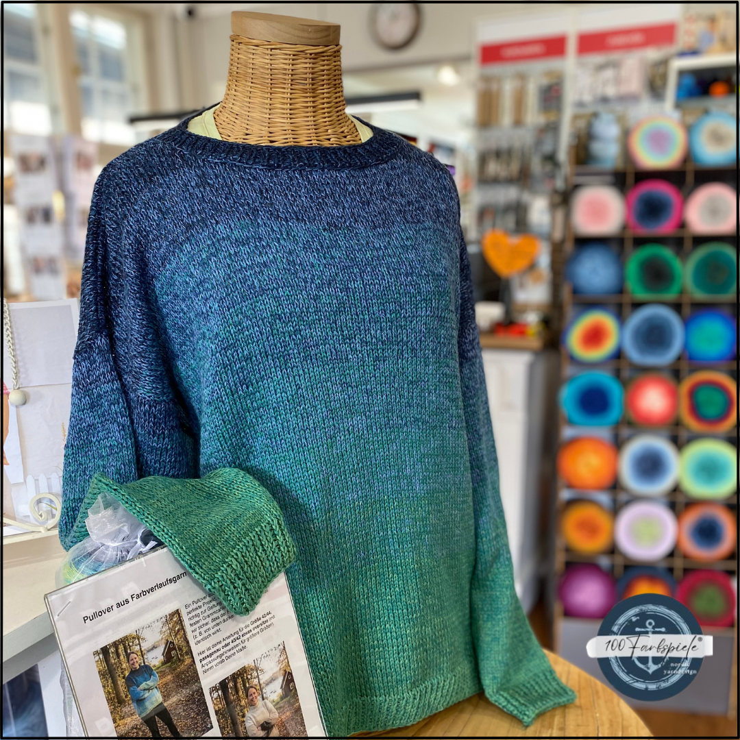 100Farbspiele Strickanleitung Sweater  (anfängertauglich, uni oder Farbverlauf)-DOWNLOAD - - 100Farbspiele