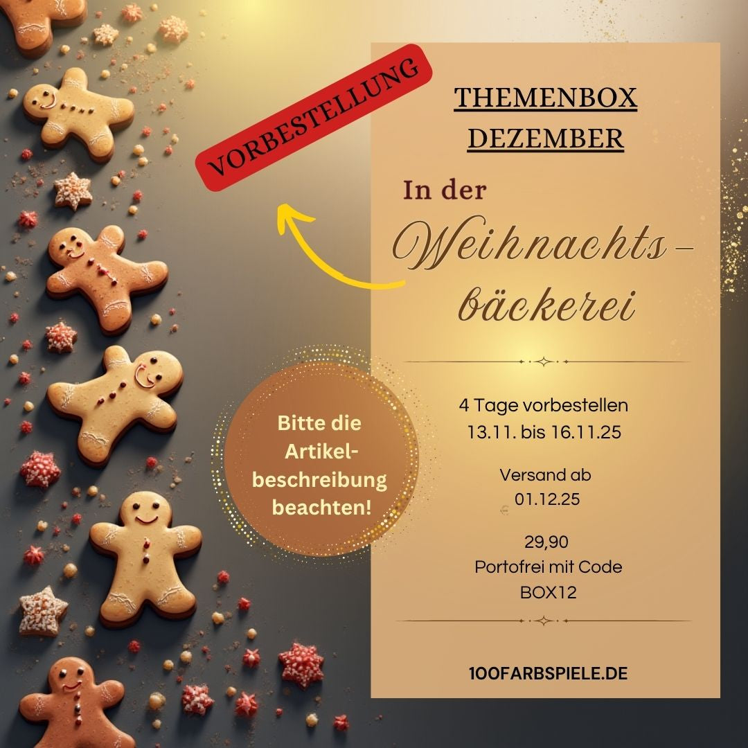 Vorbestellung 100Farbspiele Themenbox Dezember " In der Weihnachtsbäckerei" - Portofrei mit Code - Nur 4 Tage!