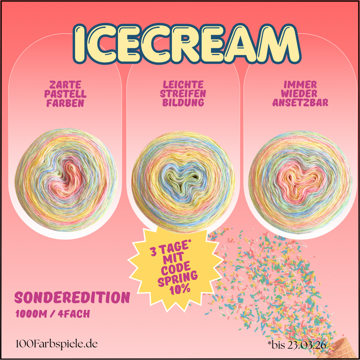 ICECREAM   Classic&PREMIUM Bobbel Sonderedition 3 Tage Frühlingsrabatt - 10% - 100Farbspiele