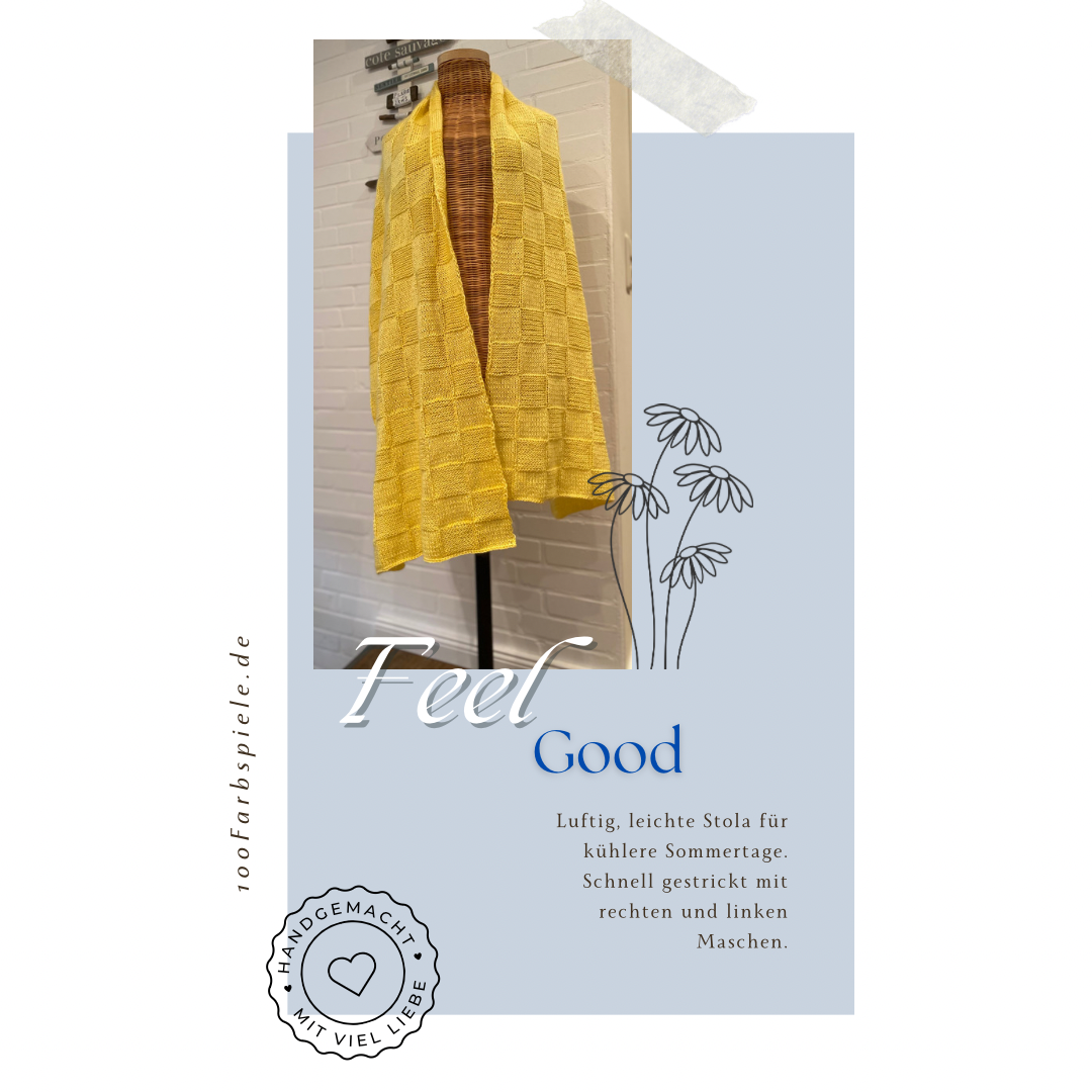 Strick KIT zur Stola " Feel Good " in 14 Farben Classic&PREMIUM - 100Farbspiele
