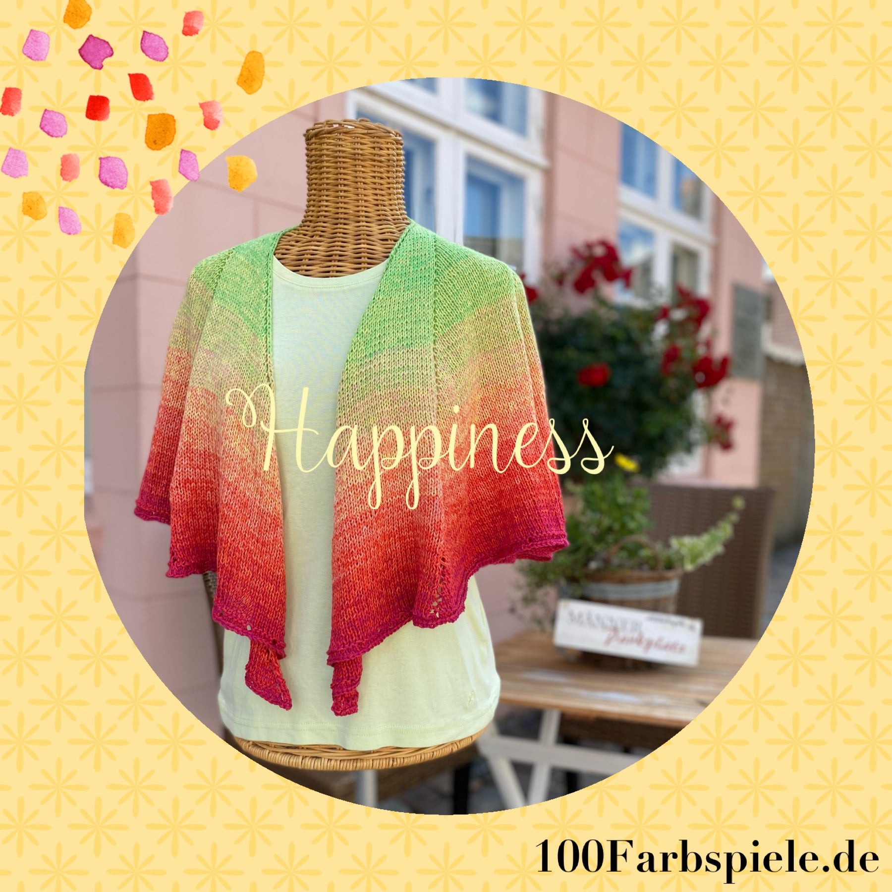 100Farbspiele Strickanleitung Tuch Happiness  - Kostenlos