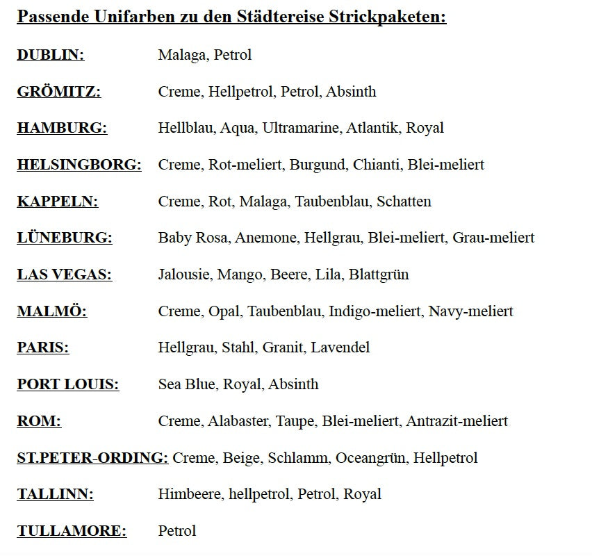 Städtereisen 6 Farben in einem Paket - 100Farbspiele