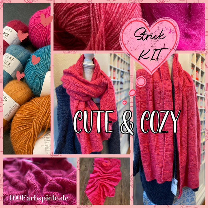 Das Strick KIT zur Schal-Stola   * Cute&Cozy * - mit Anleitung